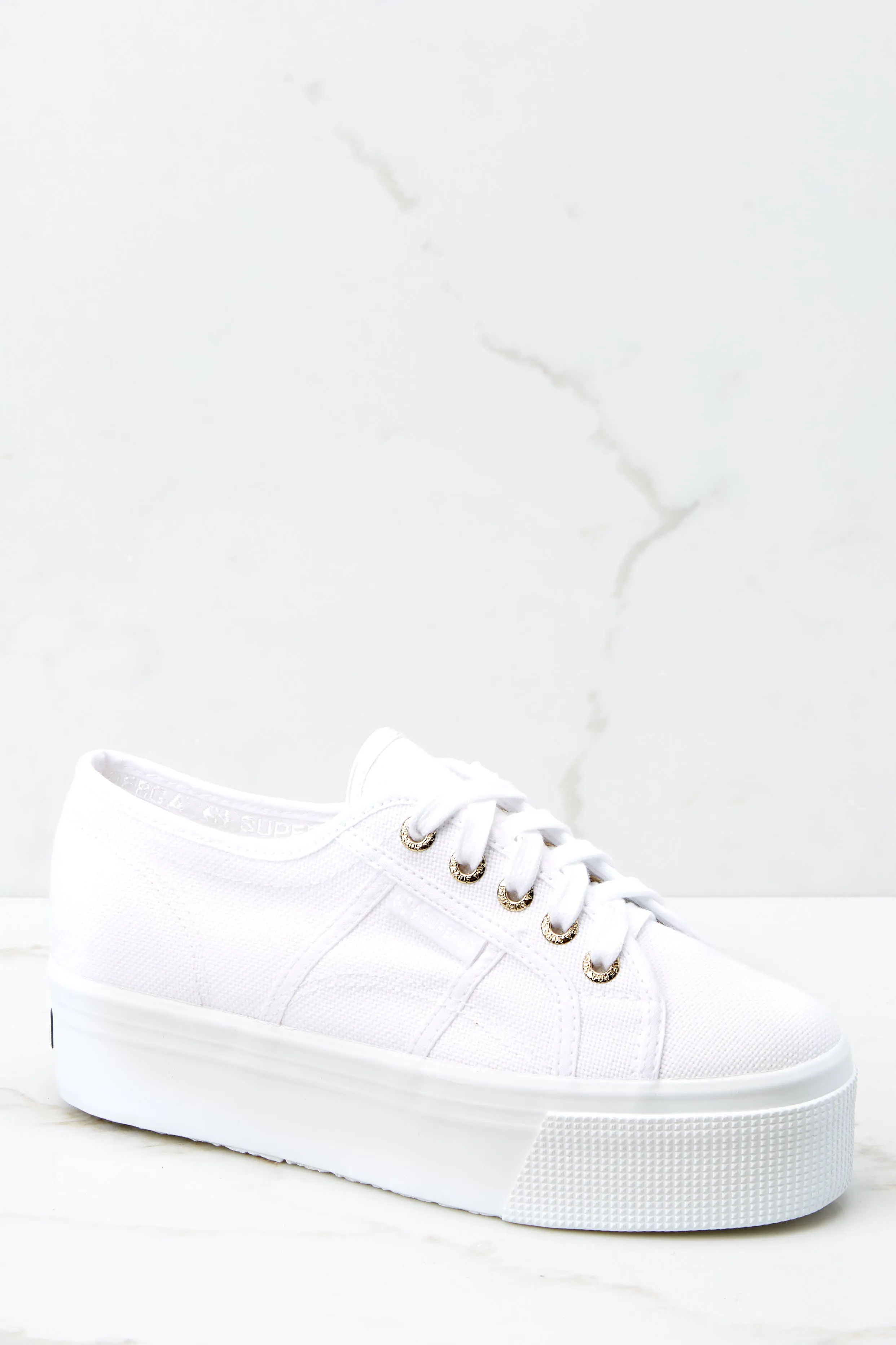 2790 Acot White And Gold Platform Sneakers