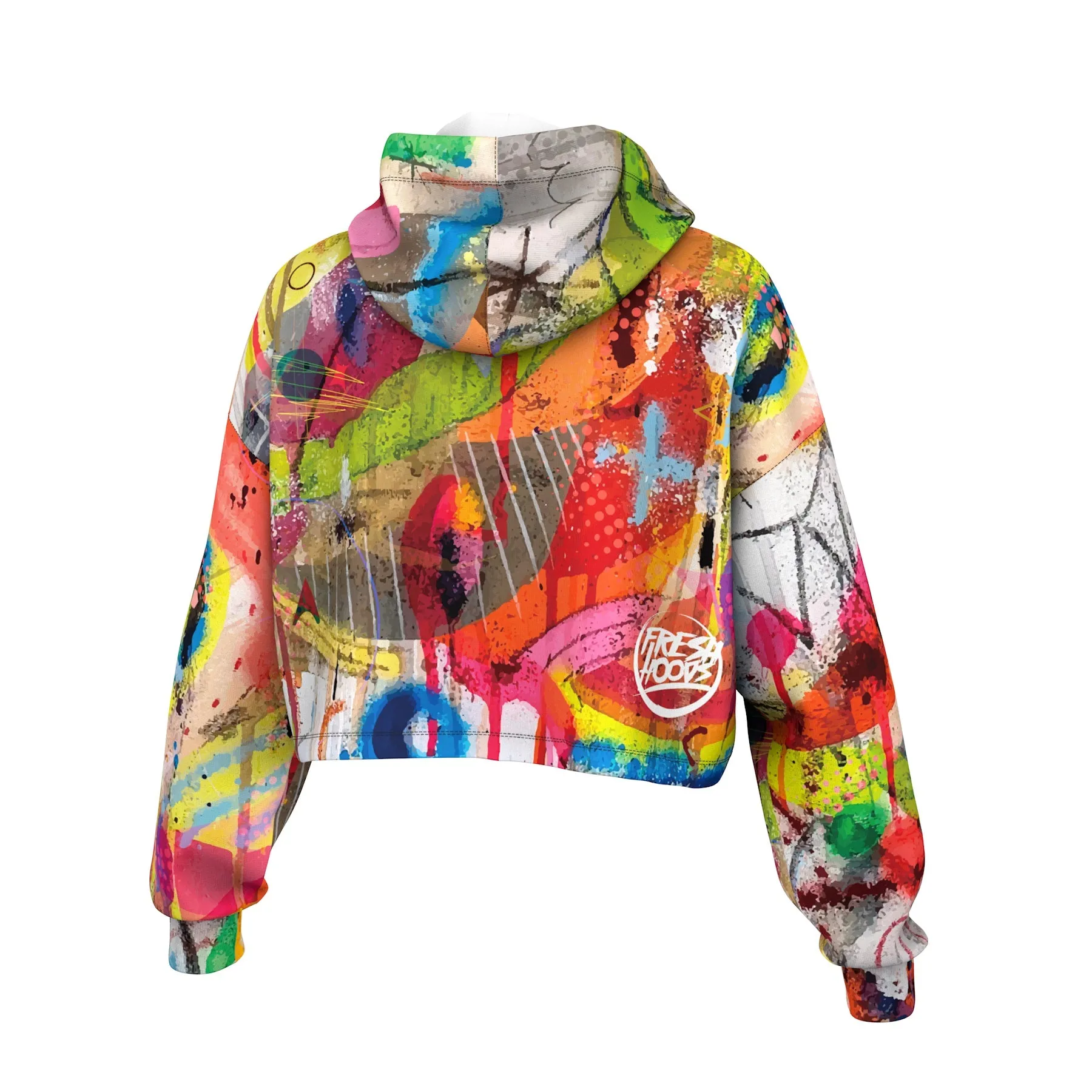 Abstract Paint Cropped Hoodie