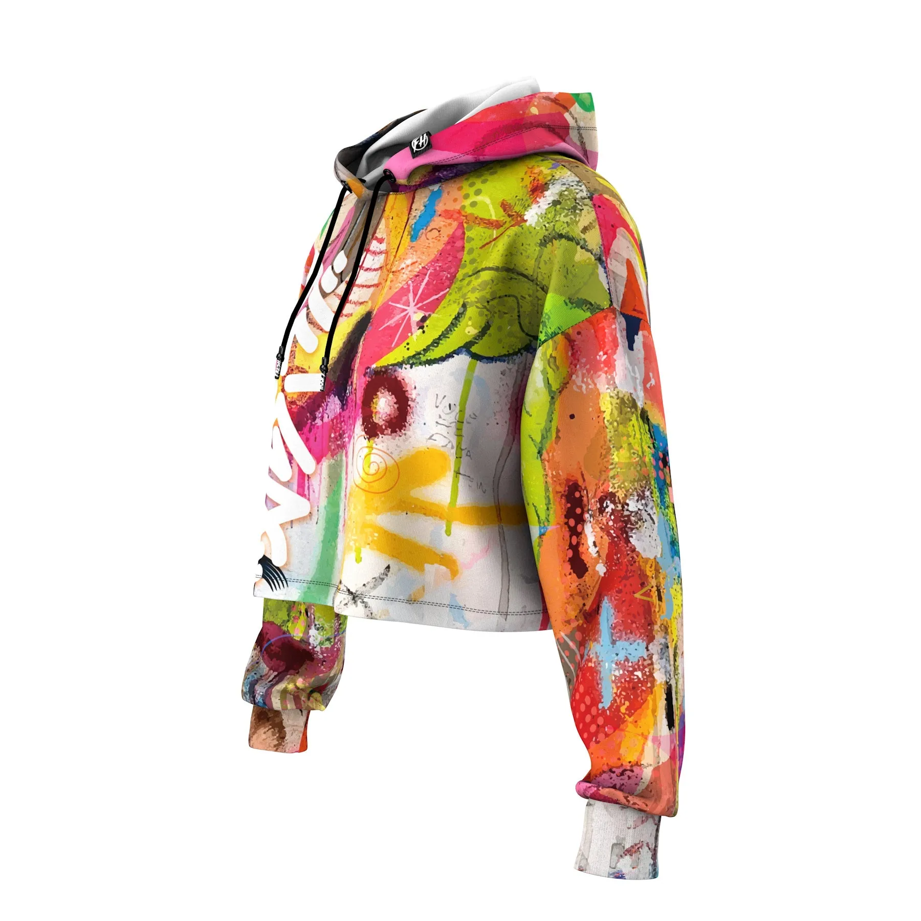 Abstract Paint Cropped Hoodie