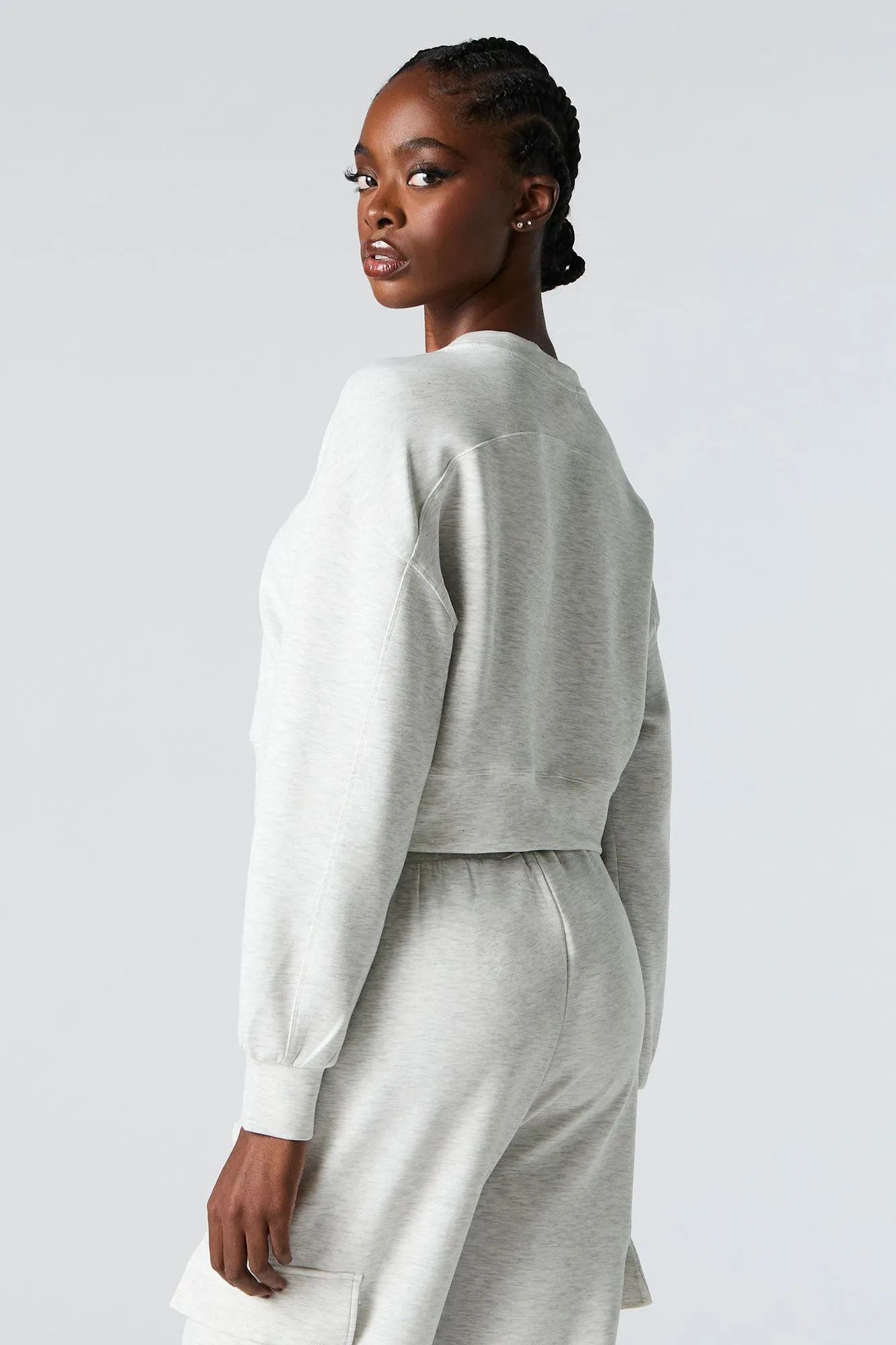 Active Cropped Crewneck Sweatshirt