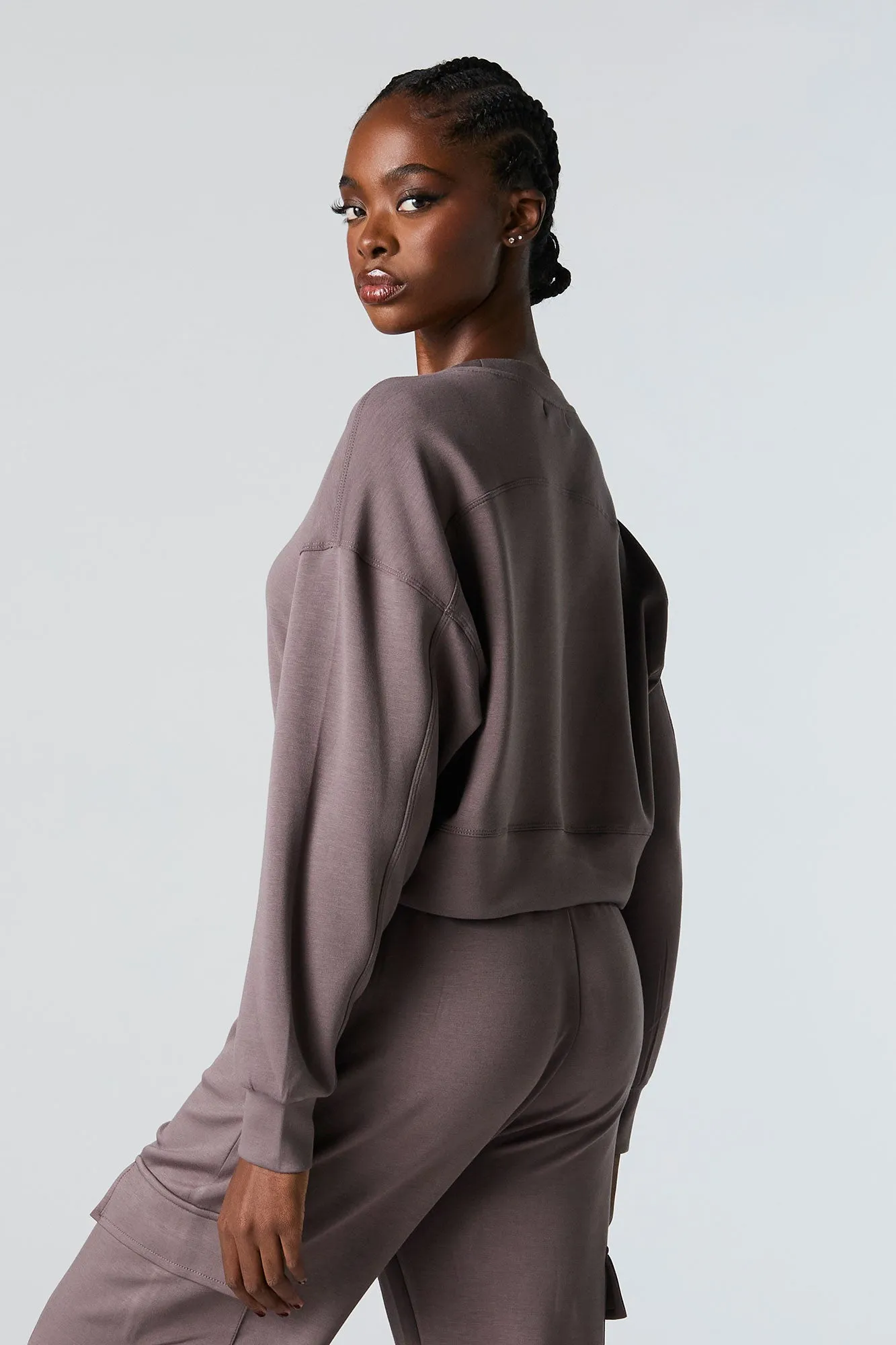 Active Cropped Crewneck Sweatshirt