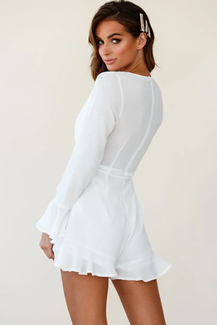 Alameda Flared Cuff Skort Romper White