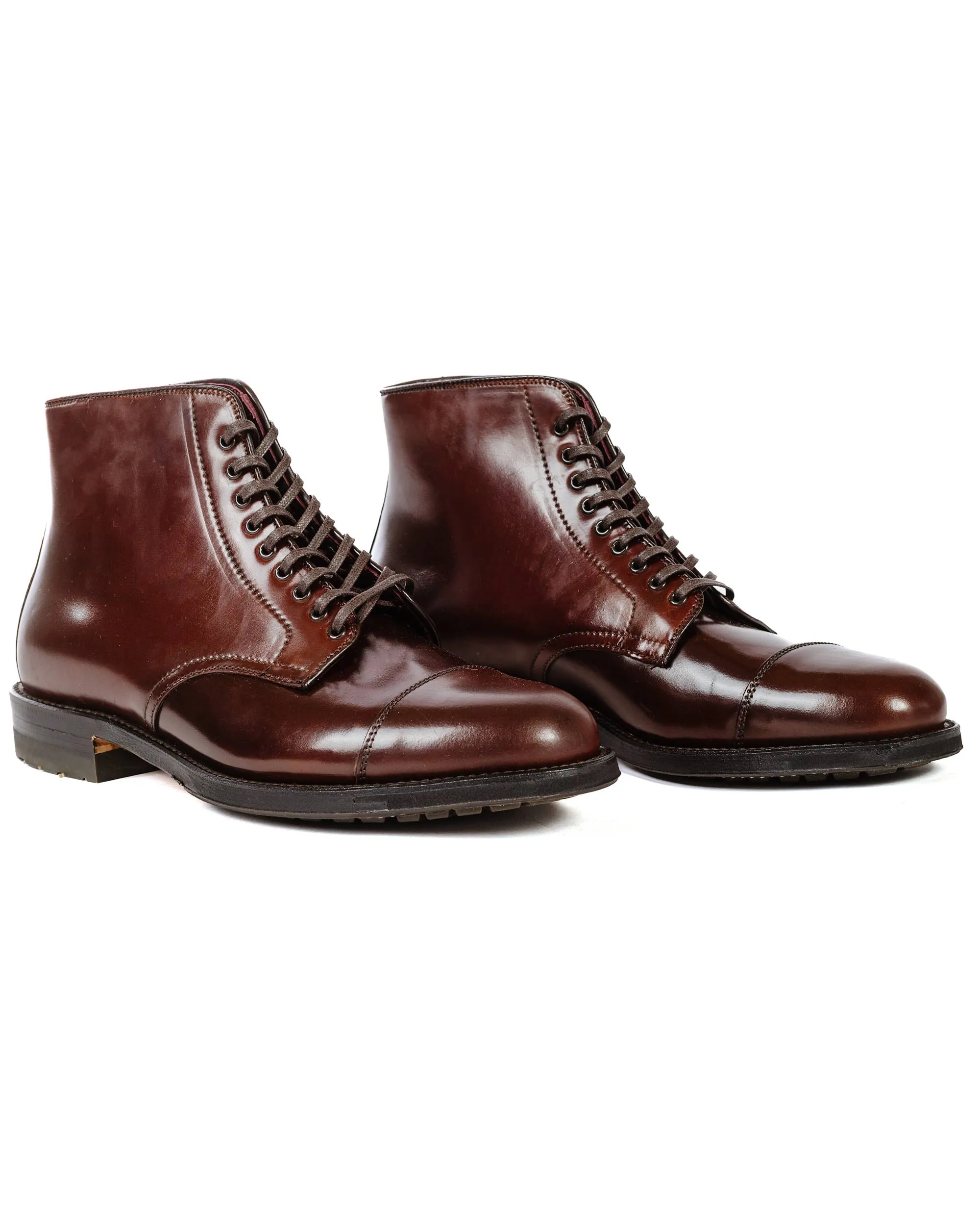 Alden Straight Tip Boot With Commando Sole Colour '8' Shell Cordovan G2801C