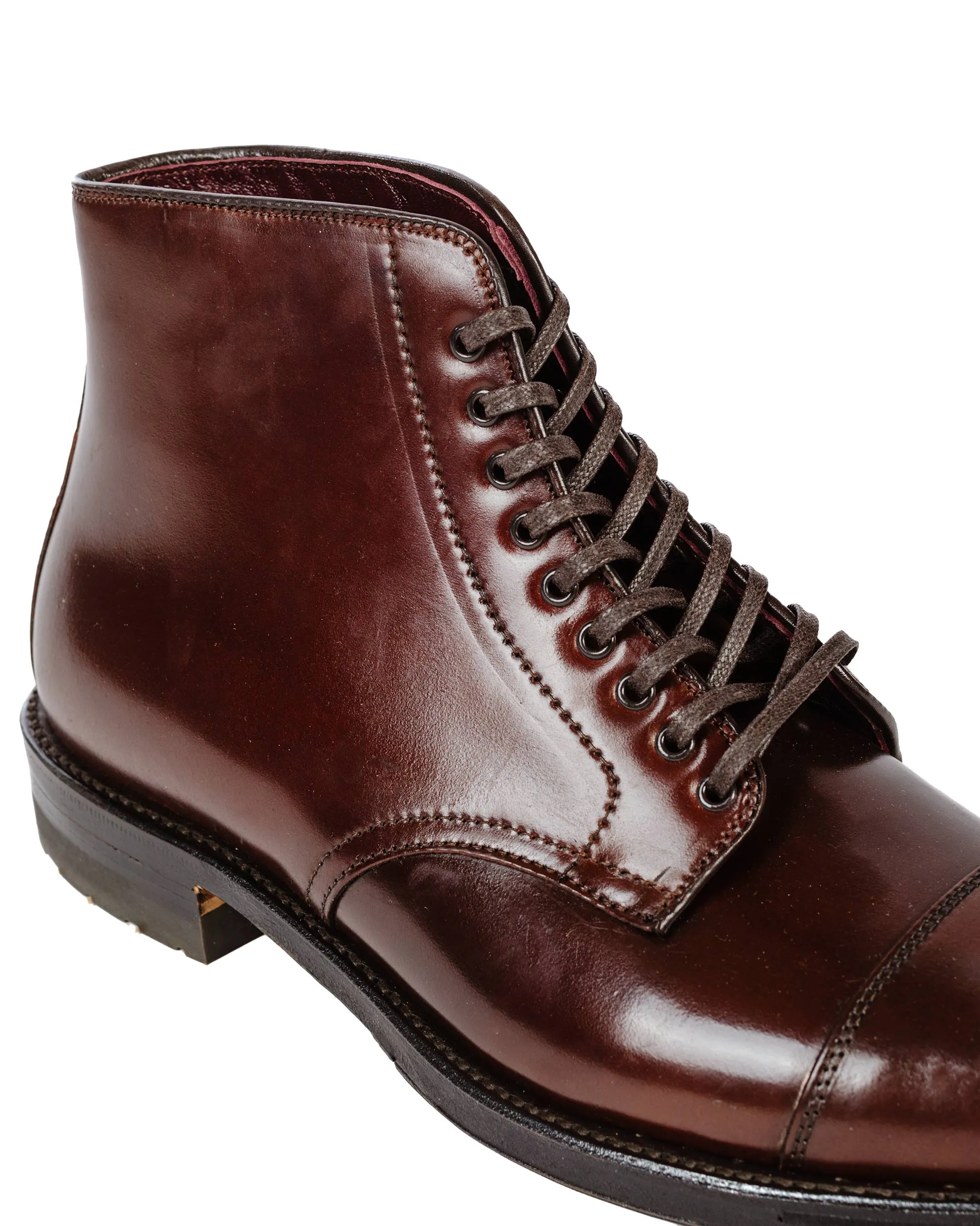 Alden Straight Tip Boot With Commando Sole Colour '8' Shell Cordovan G2801C