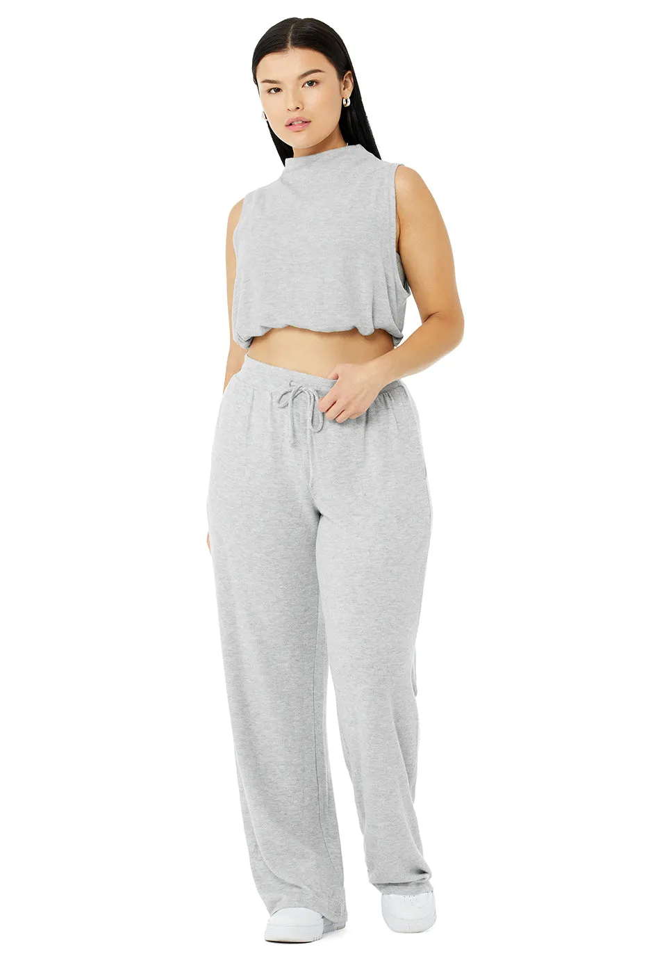 Alolux Soho Mock Neck Tank & Alolux High-Waist Soho Wide Leg Pant Set