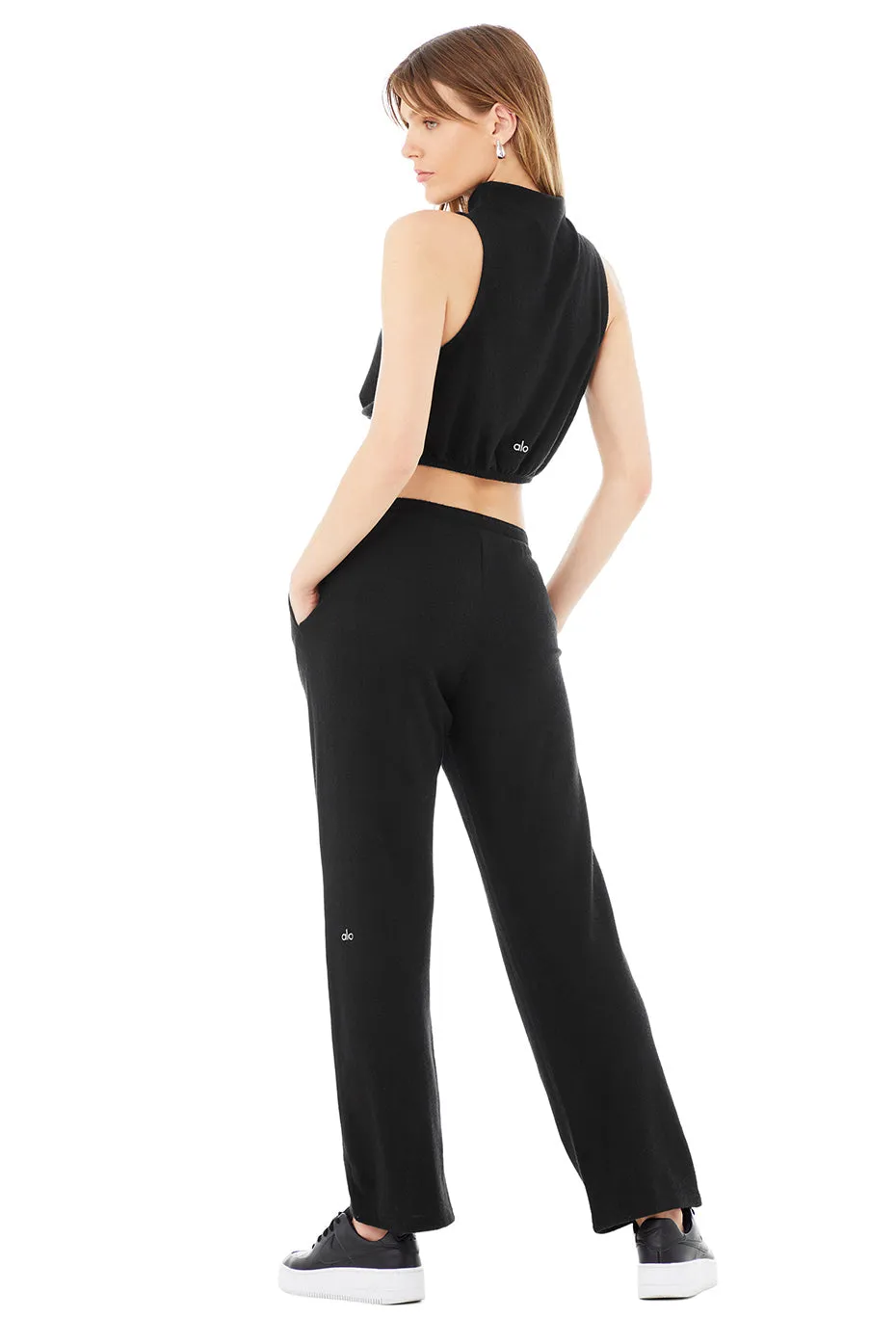 Alolux Soho Mock Neck Tank & Alolux High-Waist Soho Wide Leg Pant Set