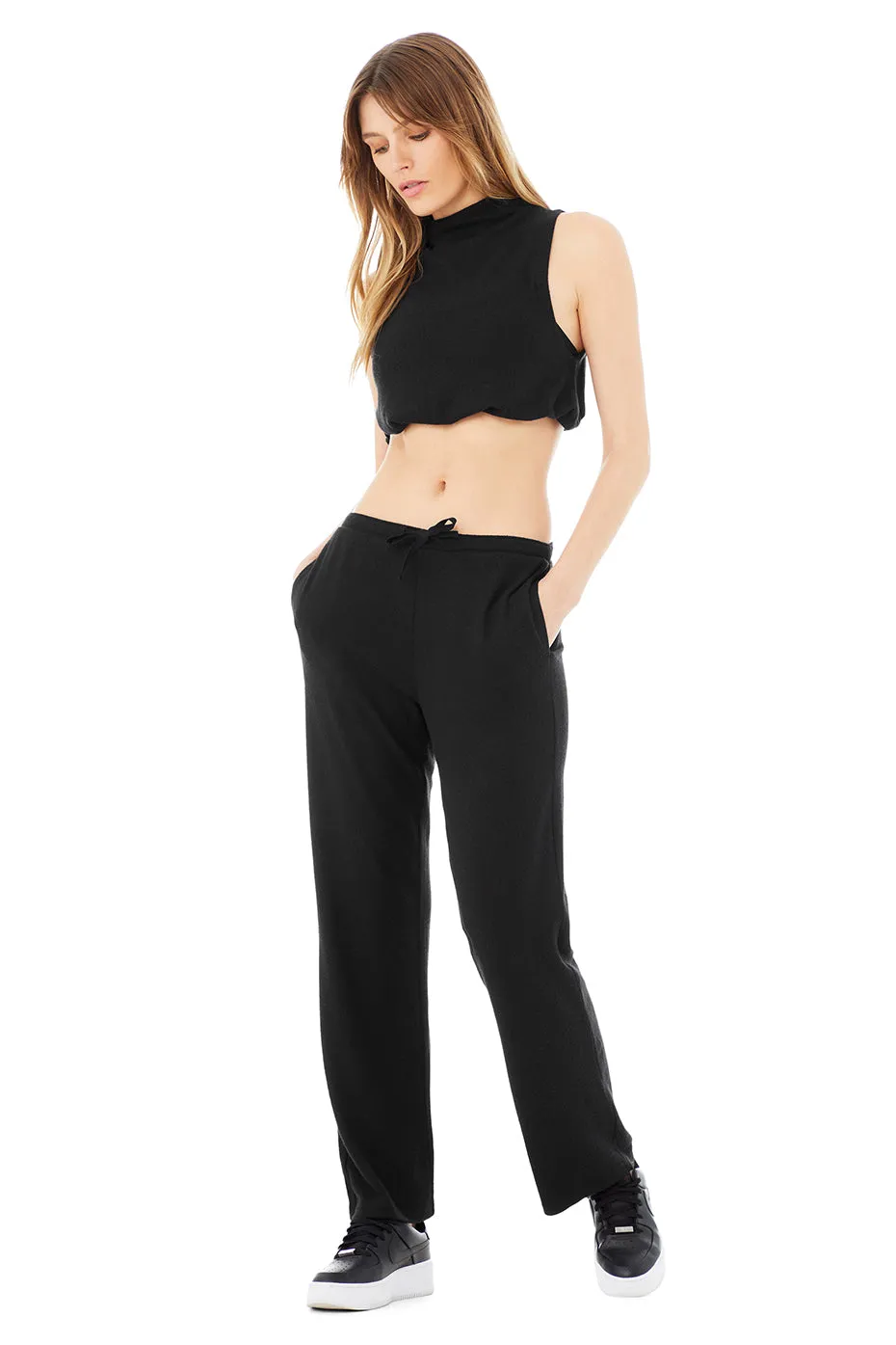 Alolux Soho Mock Neck Tank & Alolux High-Waist Soho Wide Leg Pant Set