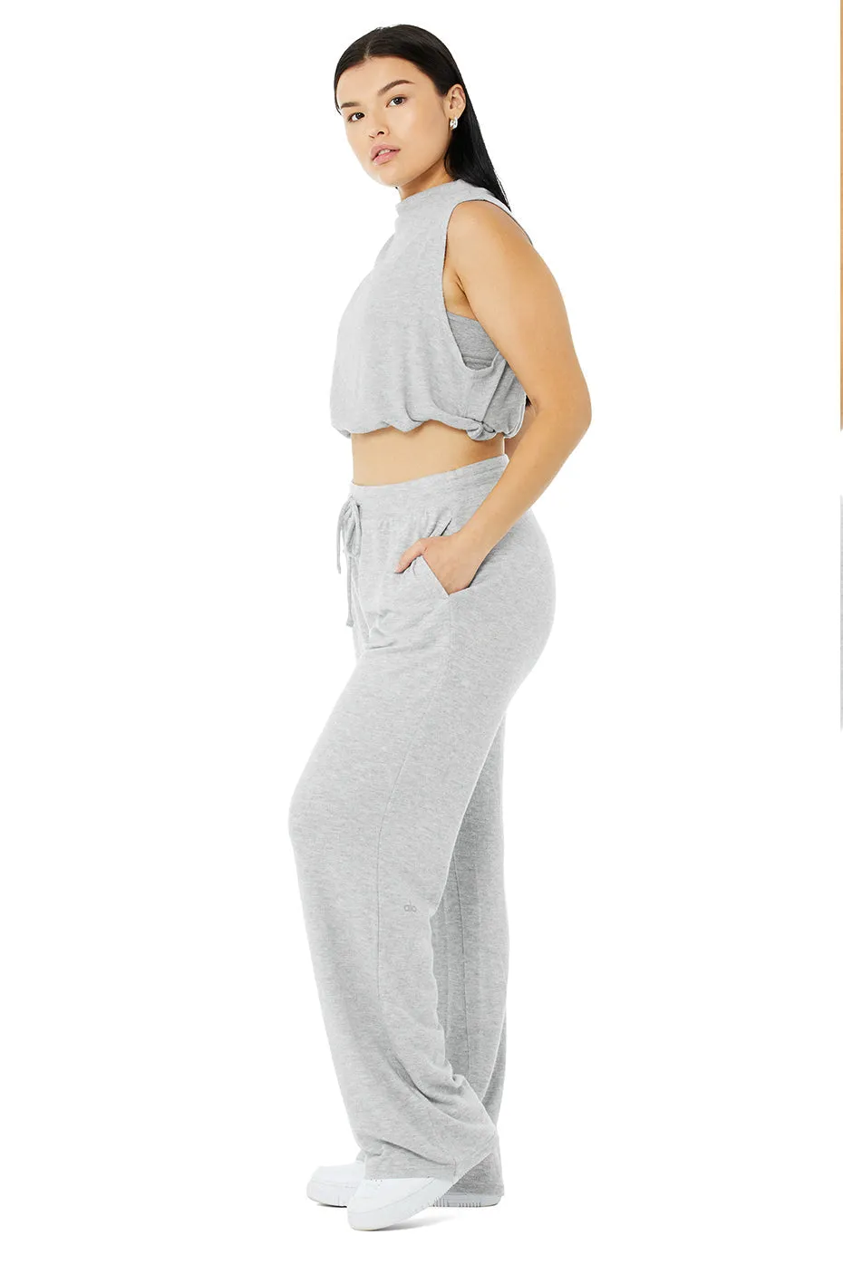 Alolux Soho Mock Neck Tank & Alolux High-Waist Soho Wide Leg Pant Set