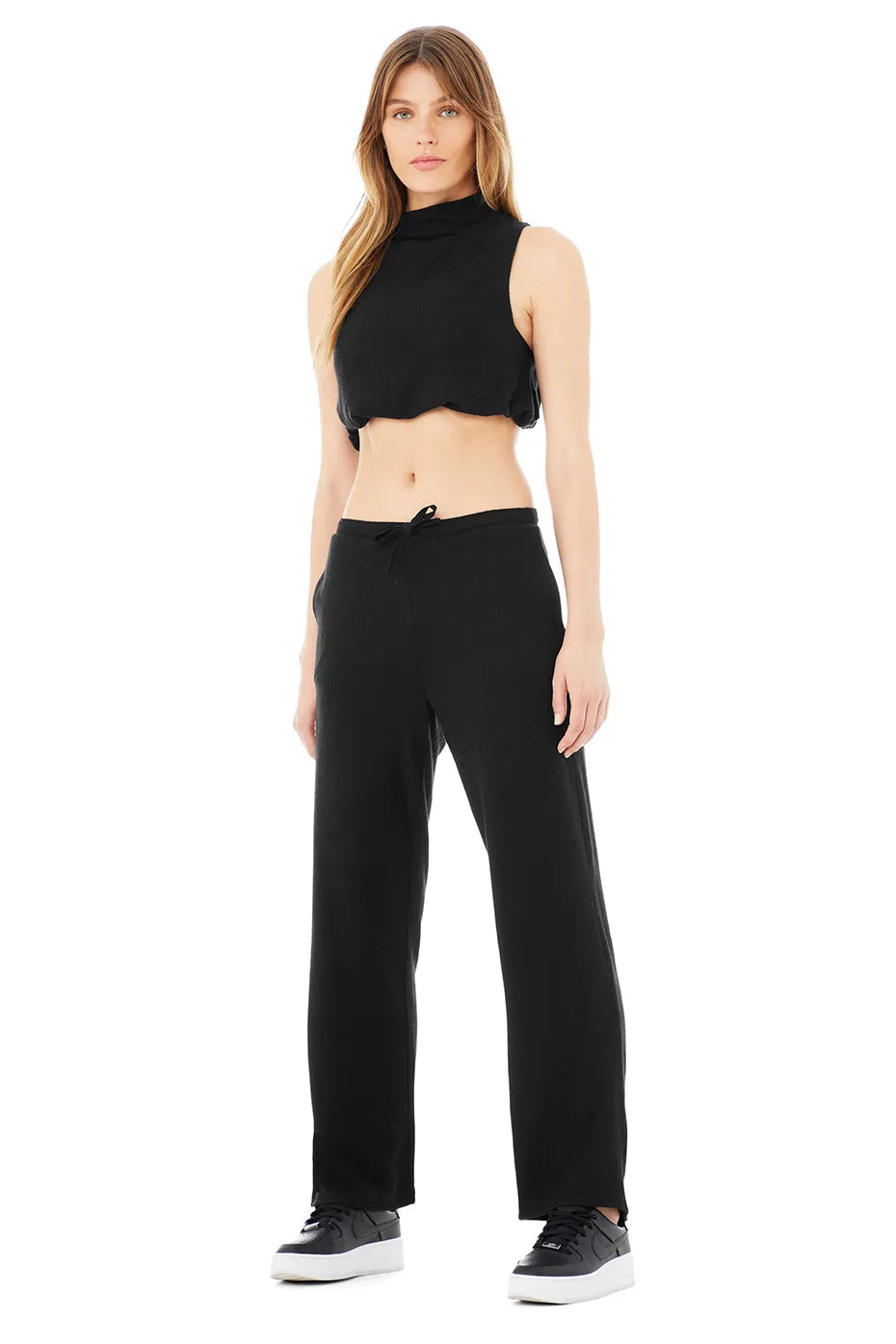 Alolux Soho Mock Neck Tank & Alolux High-Waist Soho Wide Leg Pant Set