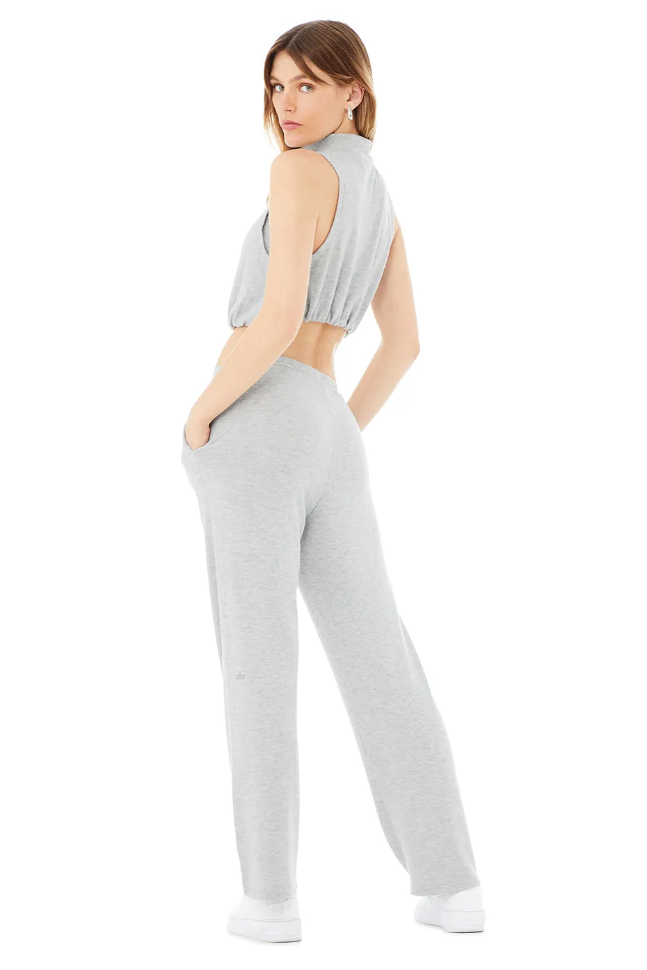 Alolux Soho Mock Neck Tank & Alolux High-Waist Soho Wide Leg Pant Set