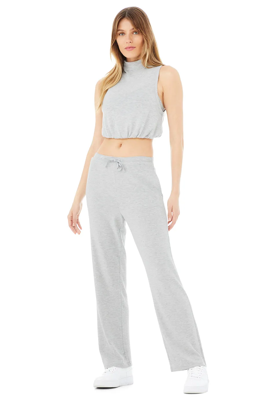 Alolux Soho Mock Neck Tank & Alolux High-Waist Soho Wide Leg Pant Set