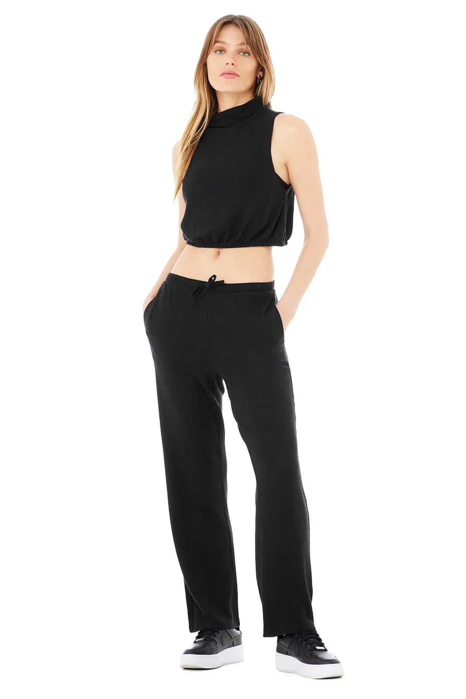 Alolux Soho Mock Neck Tank & Alolux High-Waist Soho Wide Leg Pant Set