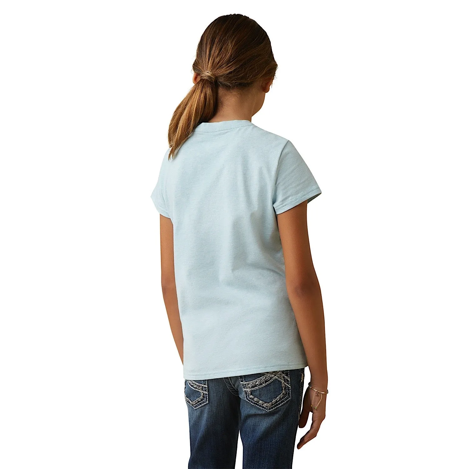 Ariat Youth Time to Show SS T-Shirt Heather Mosaic Blue