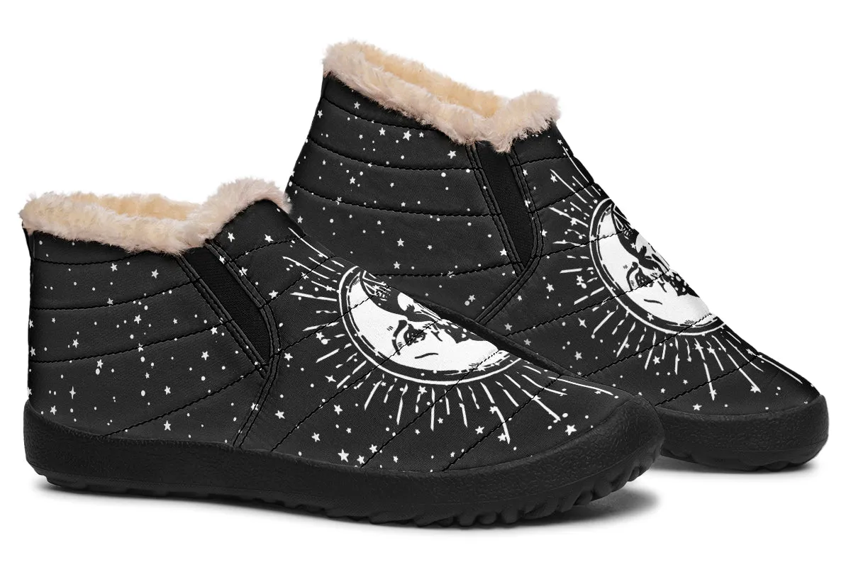 Astral Winter Sneakers - Warm & Easy Slip-On Shoes Lined with Vegan Wool with Anti-Slip Soles