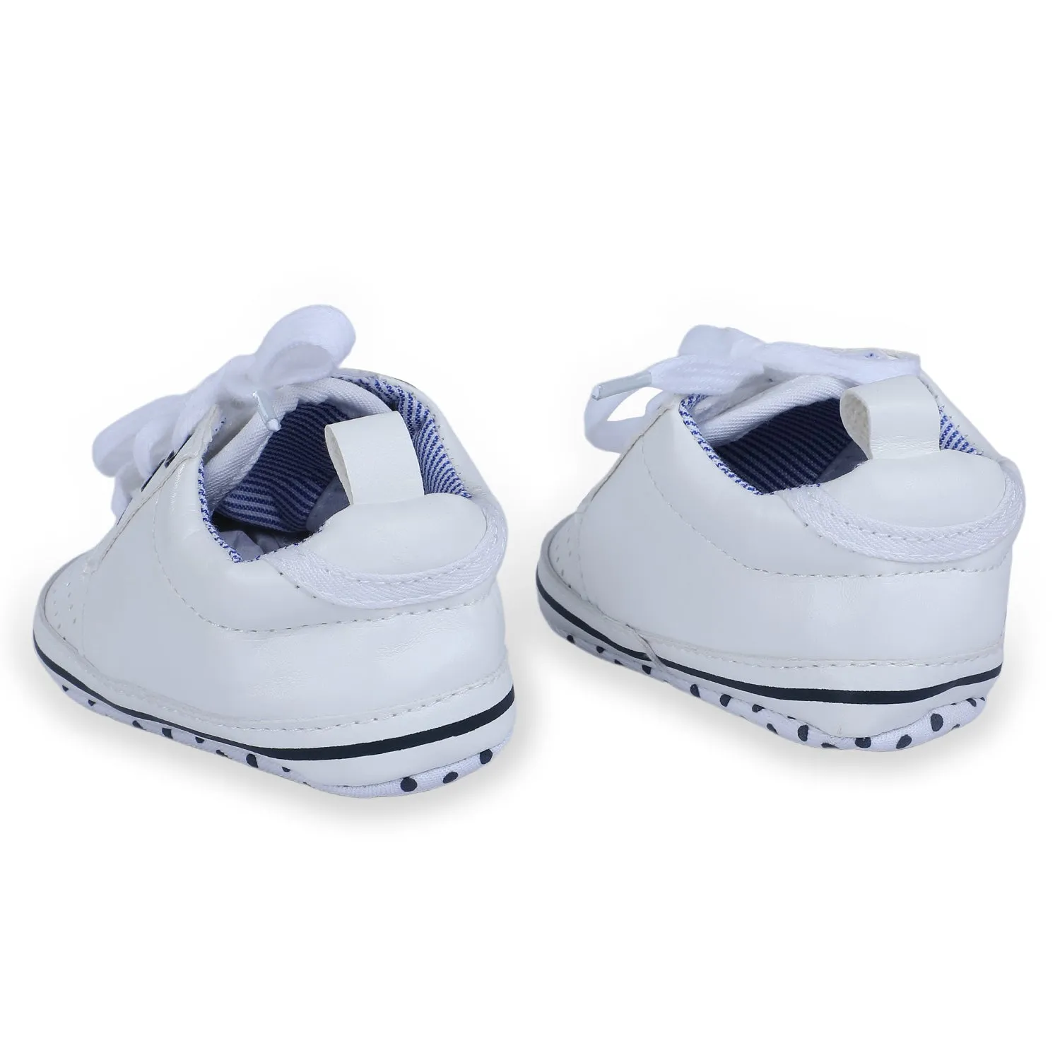 Baby Moo Classic Soft Sole Anti-Slip Booties - White