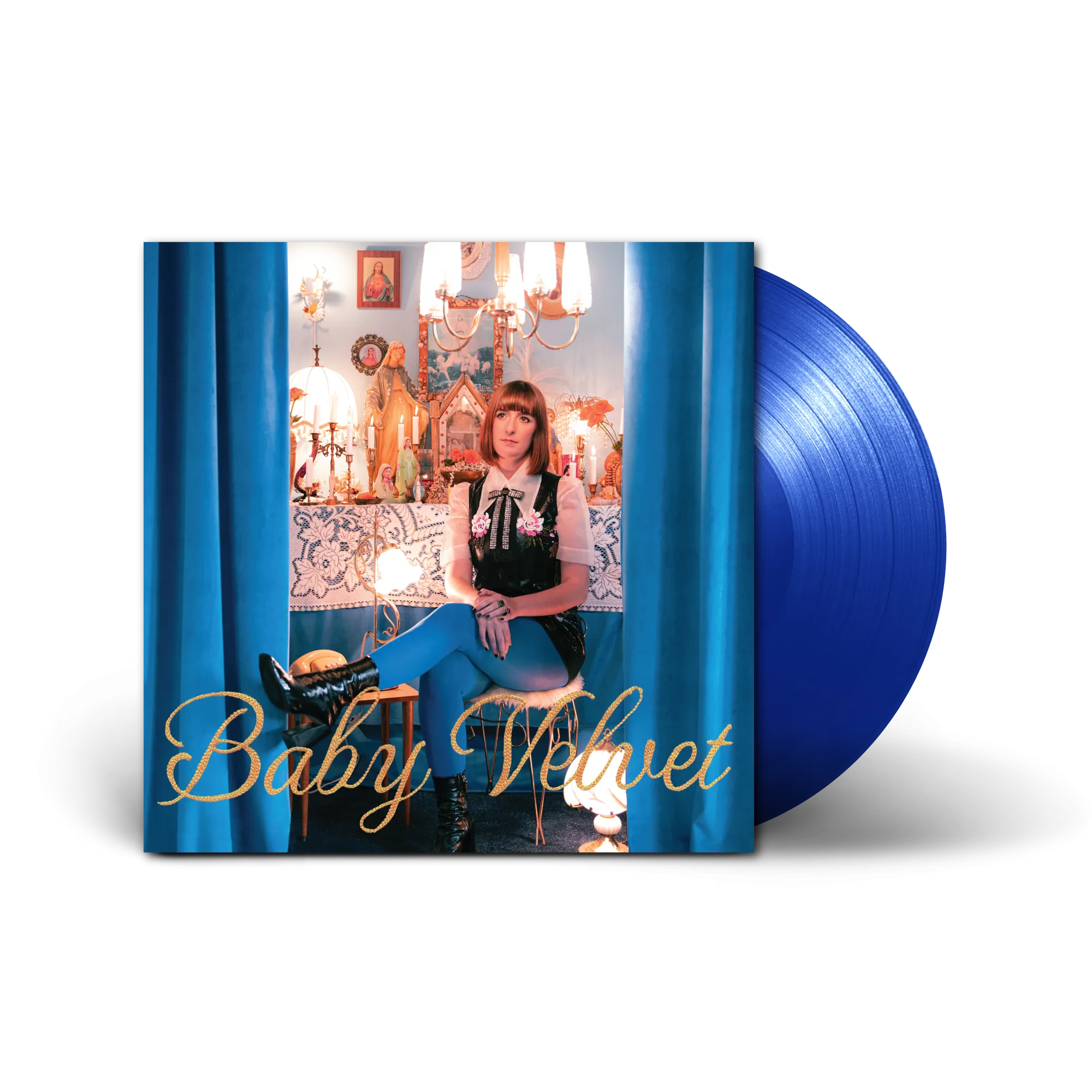 Baby Velvet / Please Don’t Be In Love With Someone Else LP Royal Blue Vinyl & White T-shirt Bundle