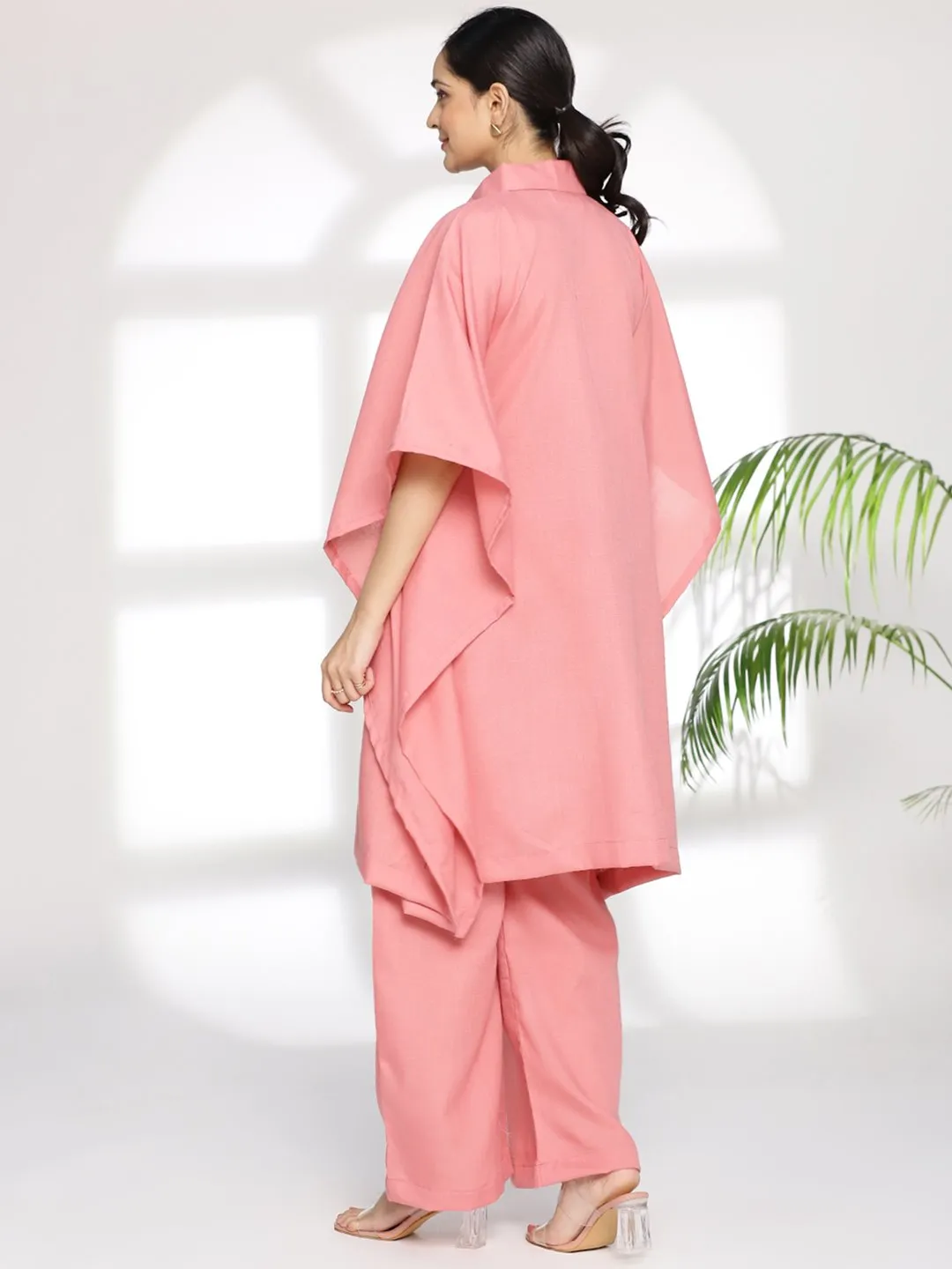 Blush CottonSlub ShortKaftan - RedPoppy