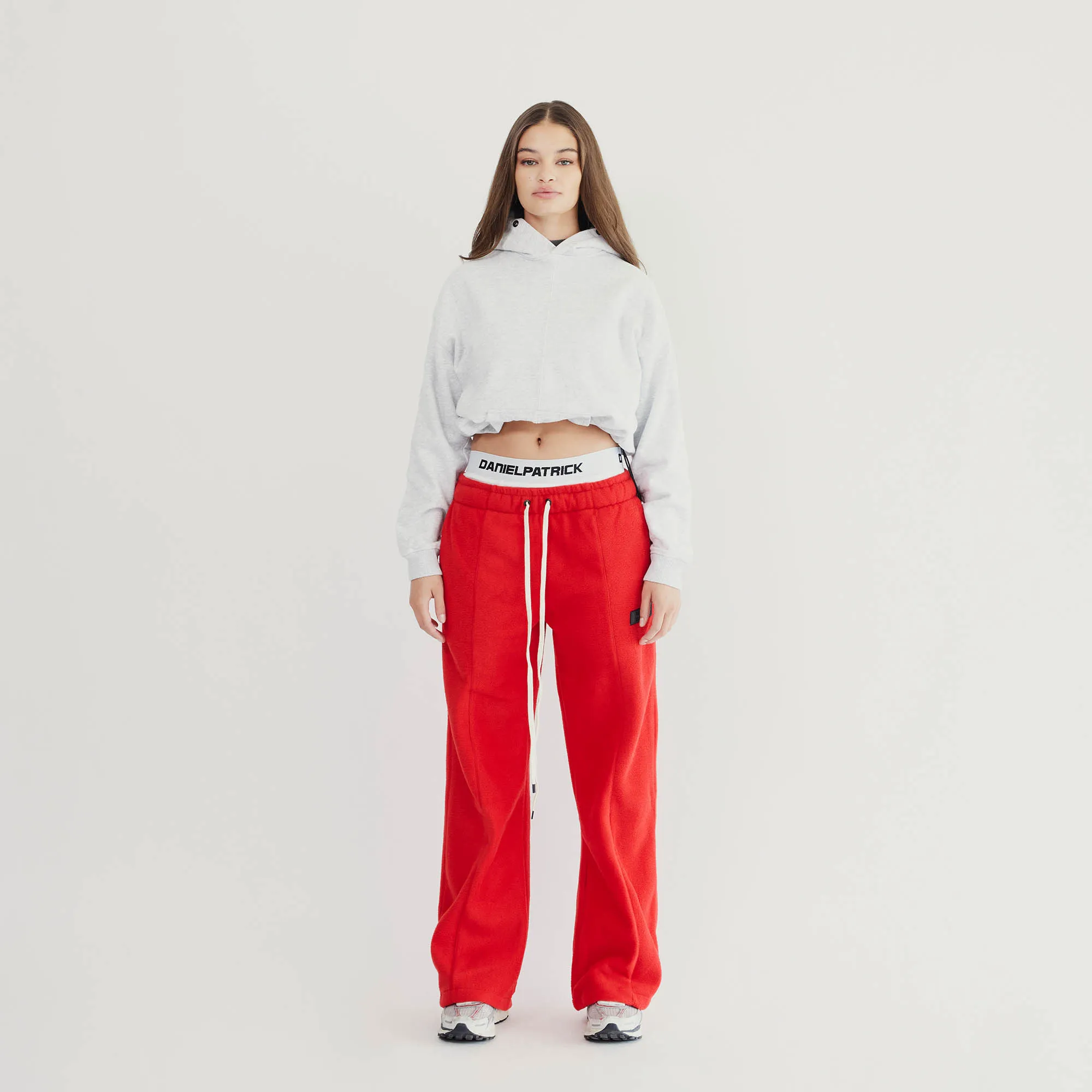 bootcut sweatpants / red polar