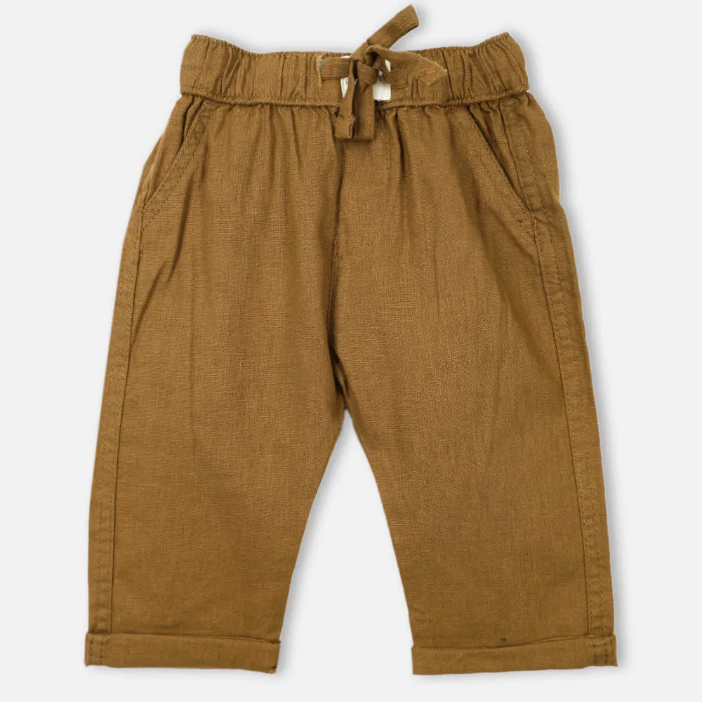 Brown Elasticated Waist Pants