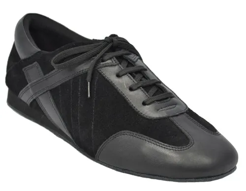 Comfort Dance Shoes, Ultimate Hybrid 0520, Black Suede-Black Leather