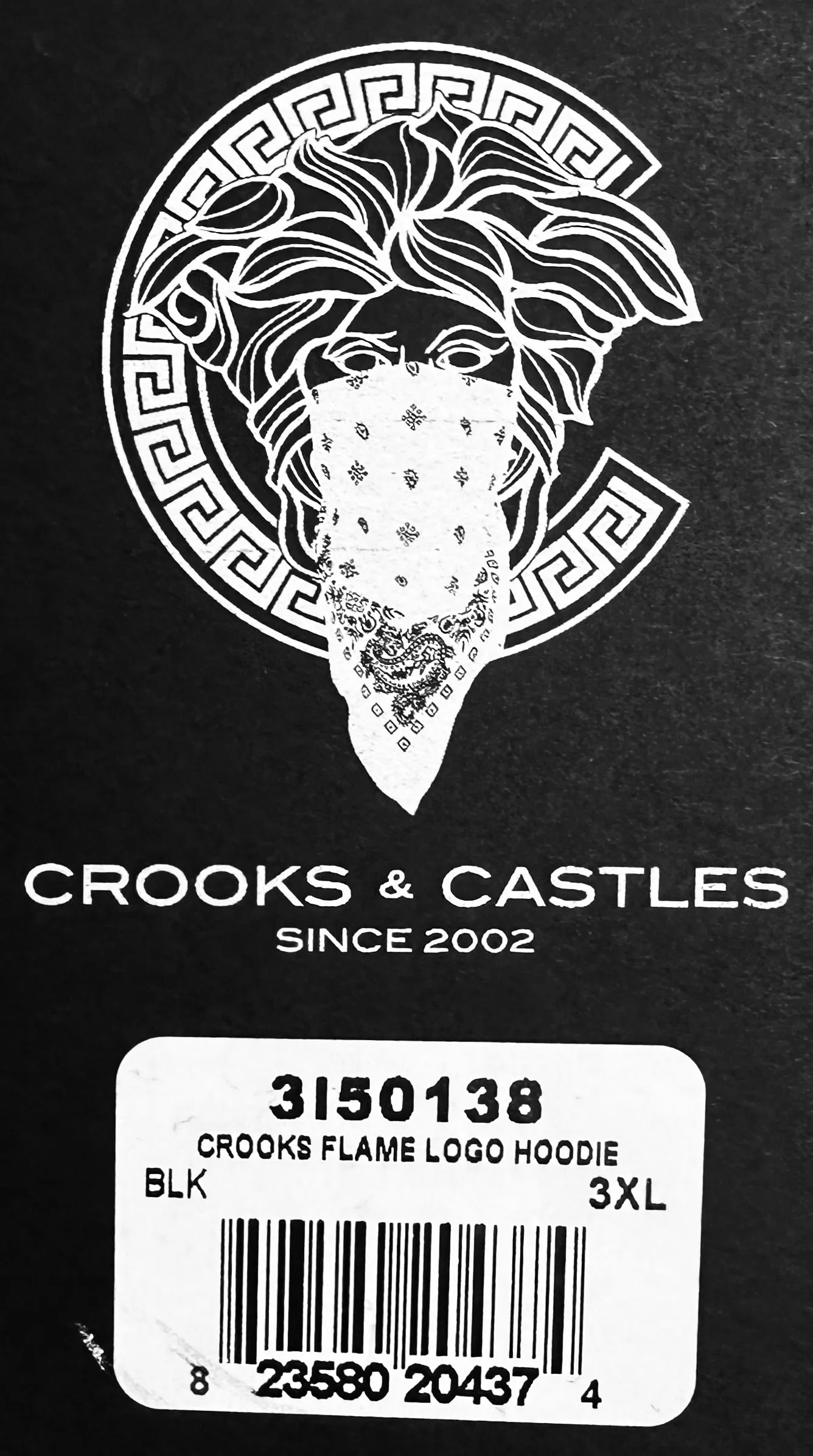 *CROOKS & CASTLES* (BLACK) ~FLAMES~ PULLOVER HOODIES FOR MEN