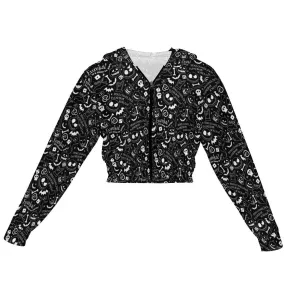 Disney Nightmare Before Christmas Everybody Scream Women's Cropped Zipper Jacket