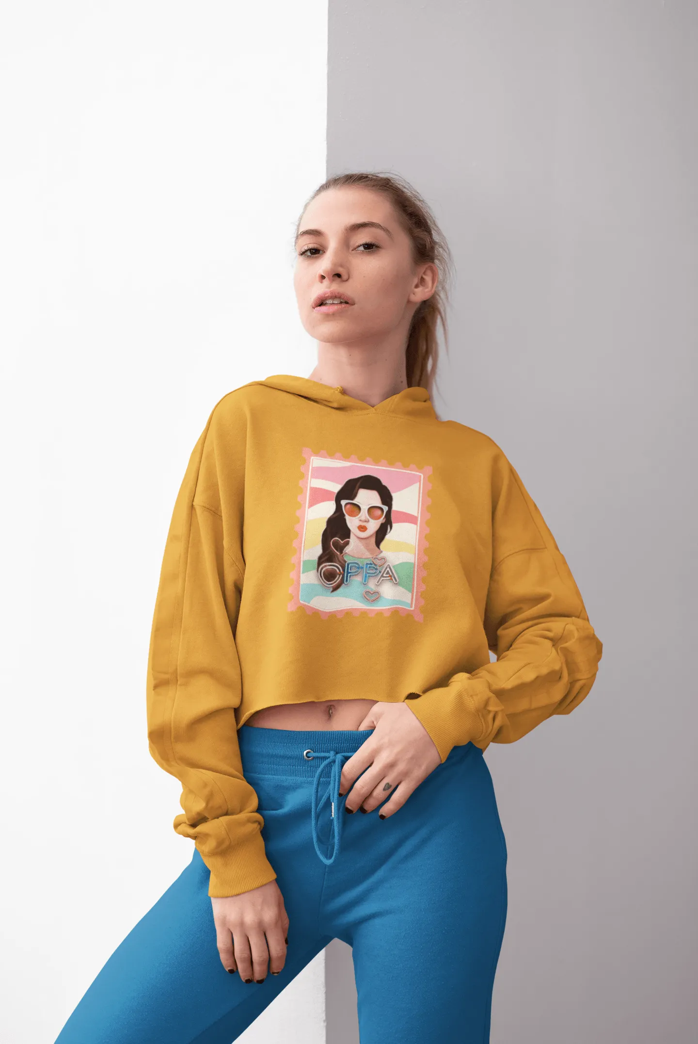 Fashionista Girl Crop Hoodie for Women 25