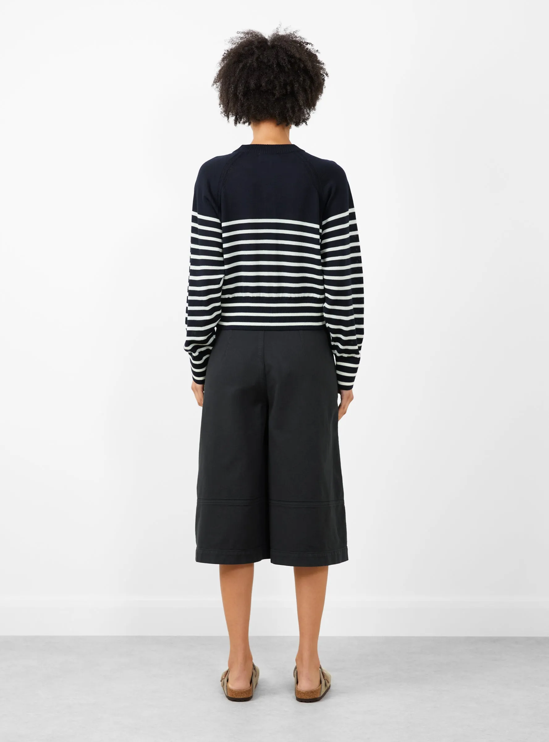 Foxtail Stripe Cardigan Navy/Ecru