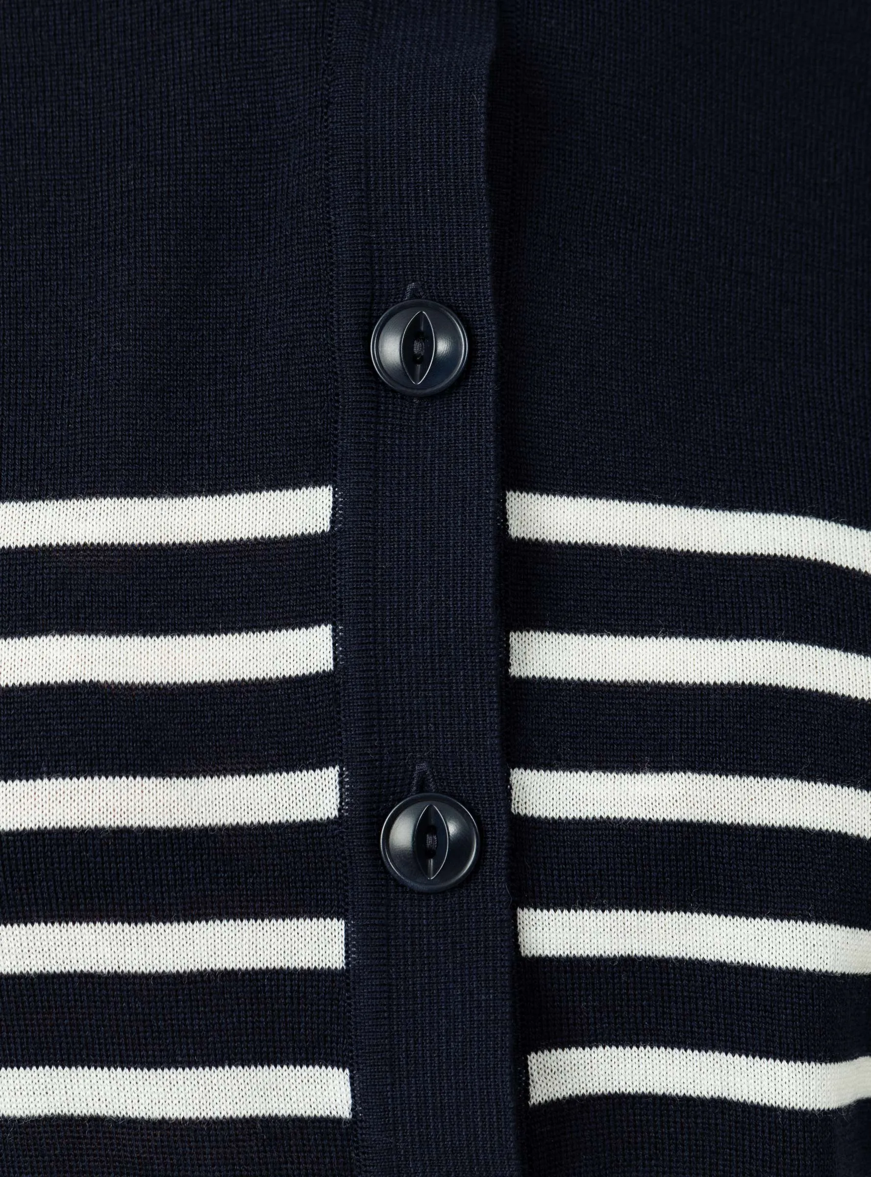 Foxtail Stripe Cardigan Navy/Ecru