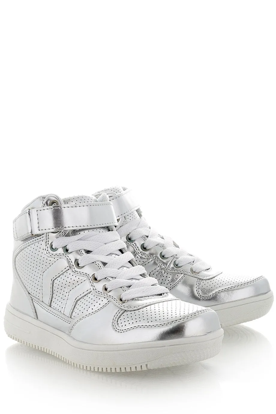 FREDDIE Silver Patent Sneakers