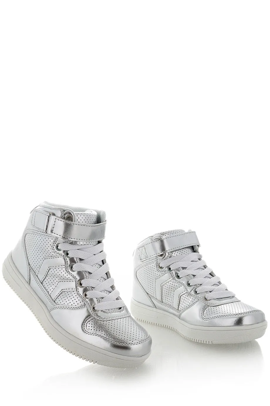 FREDDIE Silver Patent Sneakers