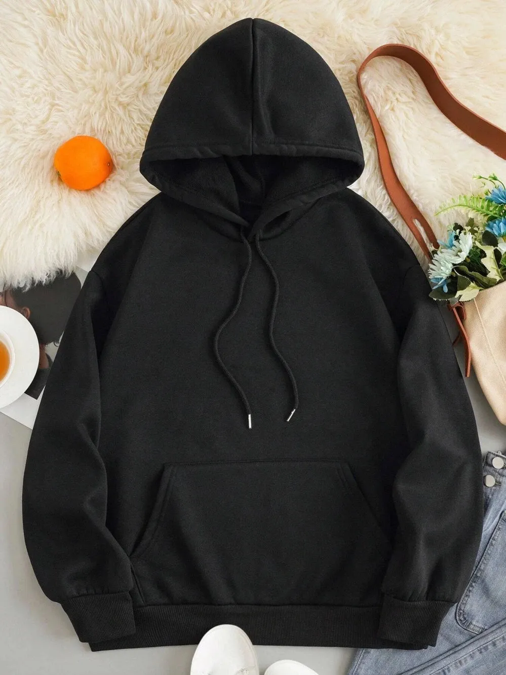 Funny Oversized Korean Fleece Cozy Casual Hoodie