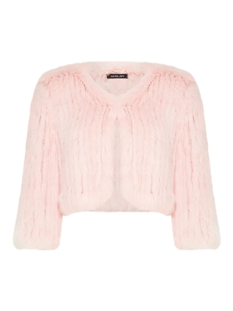 Fur Bolero - Blush Pink (Size Medium Only)