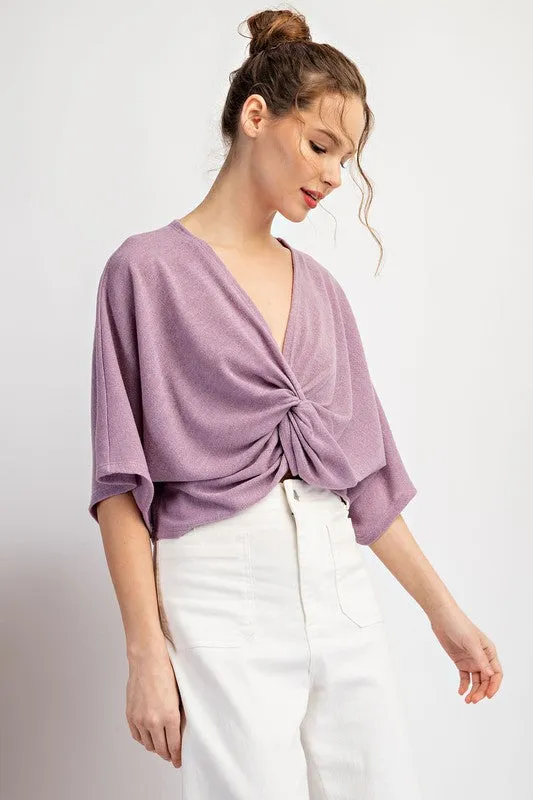 Gigi Twist Knot Top-Lavender