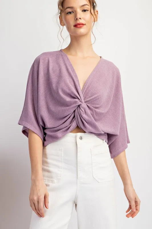 Gigi Twist Knot Top-Lavender