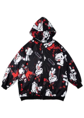 Gloomy Bear Dark Gloomy Oversized Zip Up Hoodie