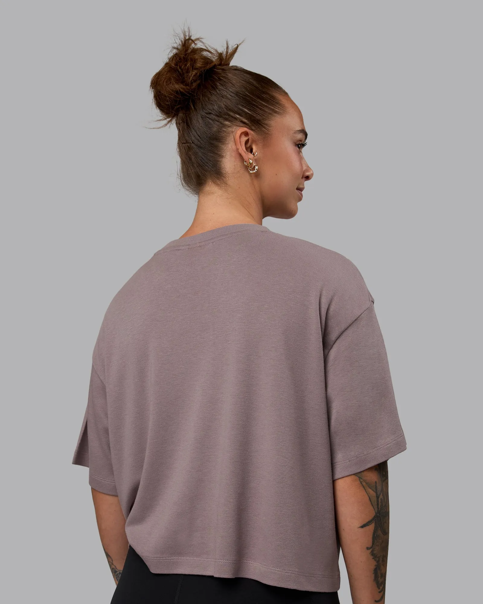 Go-To Modal Oversized Cropped Tee - Greyish Purple-Greyish Purple