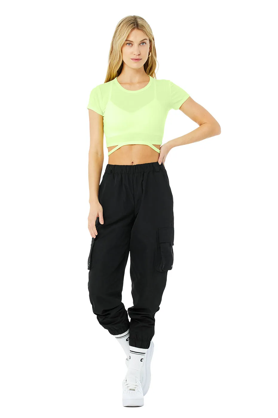 Halo Crop Tee - Neon Lime