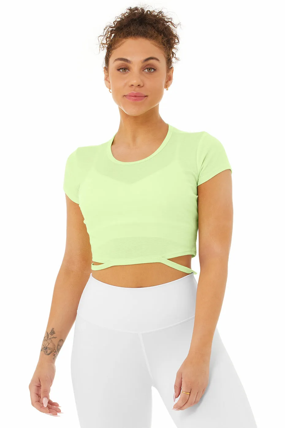 Halo Crop Tee - Neon Lime