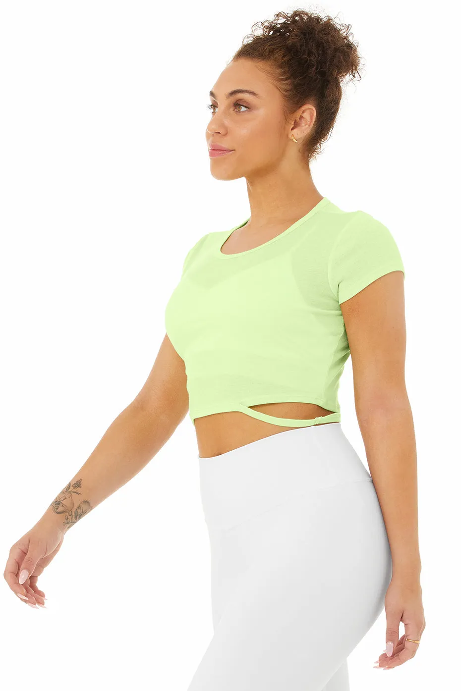 Halo Crop Tee - Neon Lime