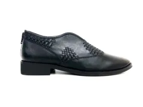 Izabella Black Woven Loafer