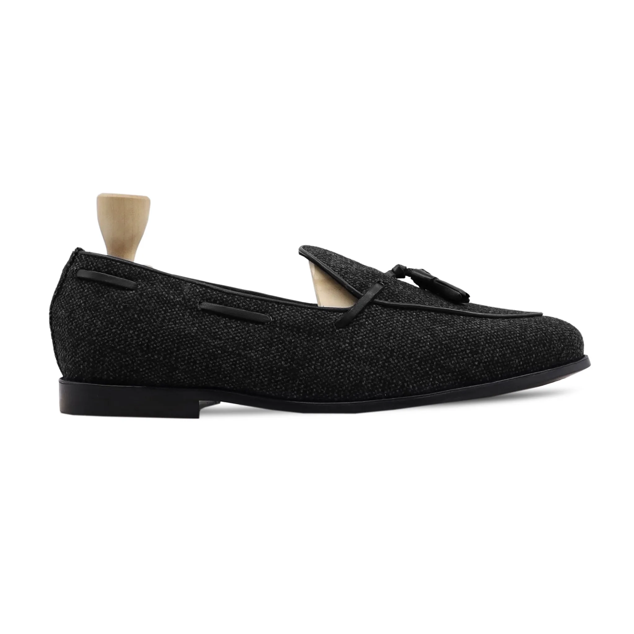 Jeddah - Men's Black Grey Tweed Loafer