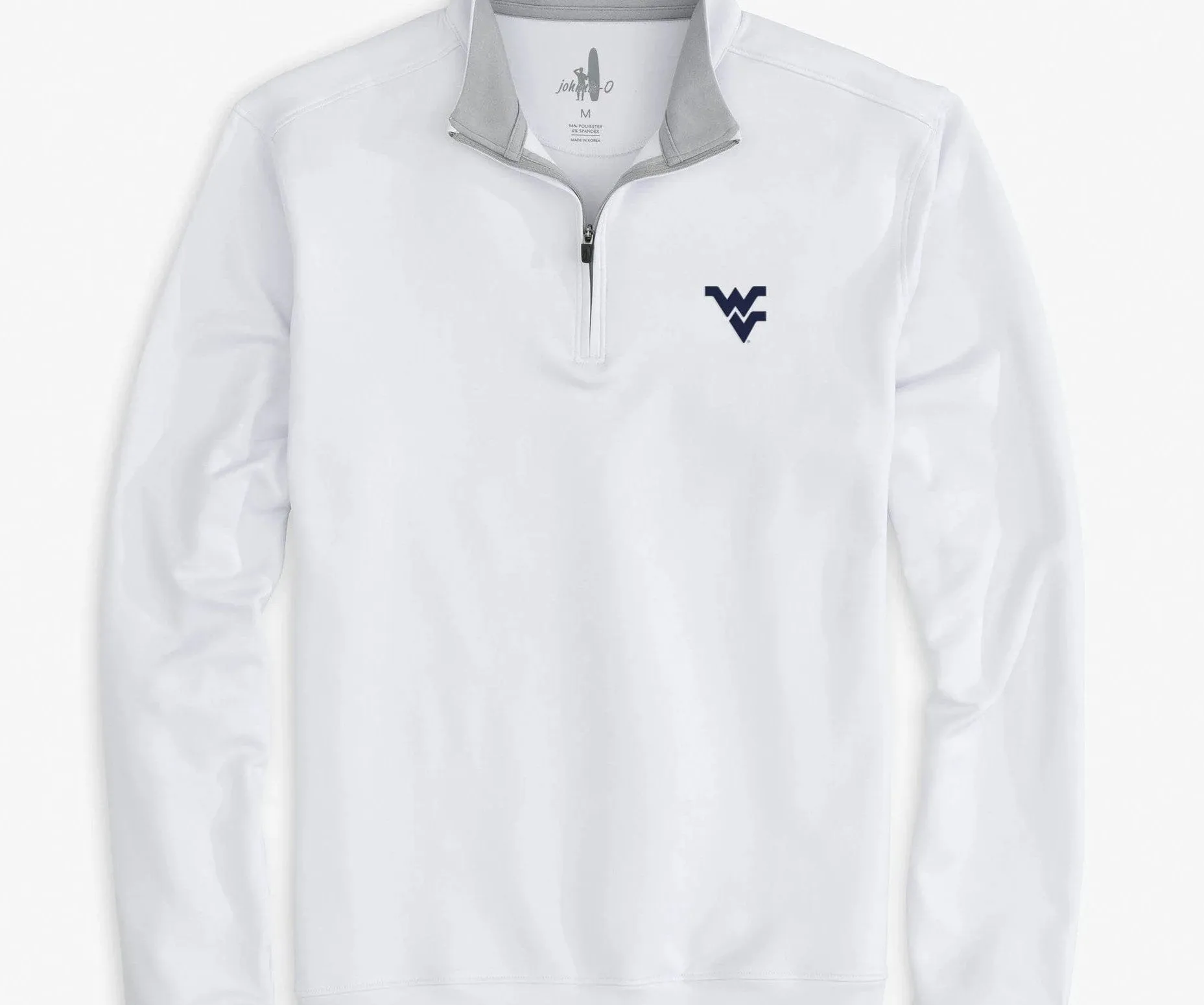 Johnnie-O WVU Diaz White 1/4 Zip