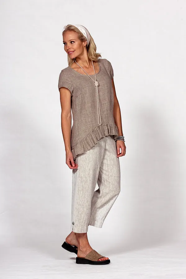 linen and cotton crop pant