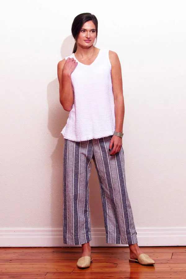 linen and cotton crop pant