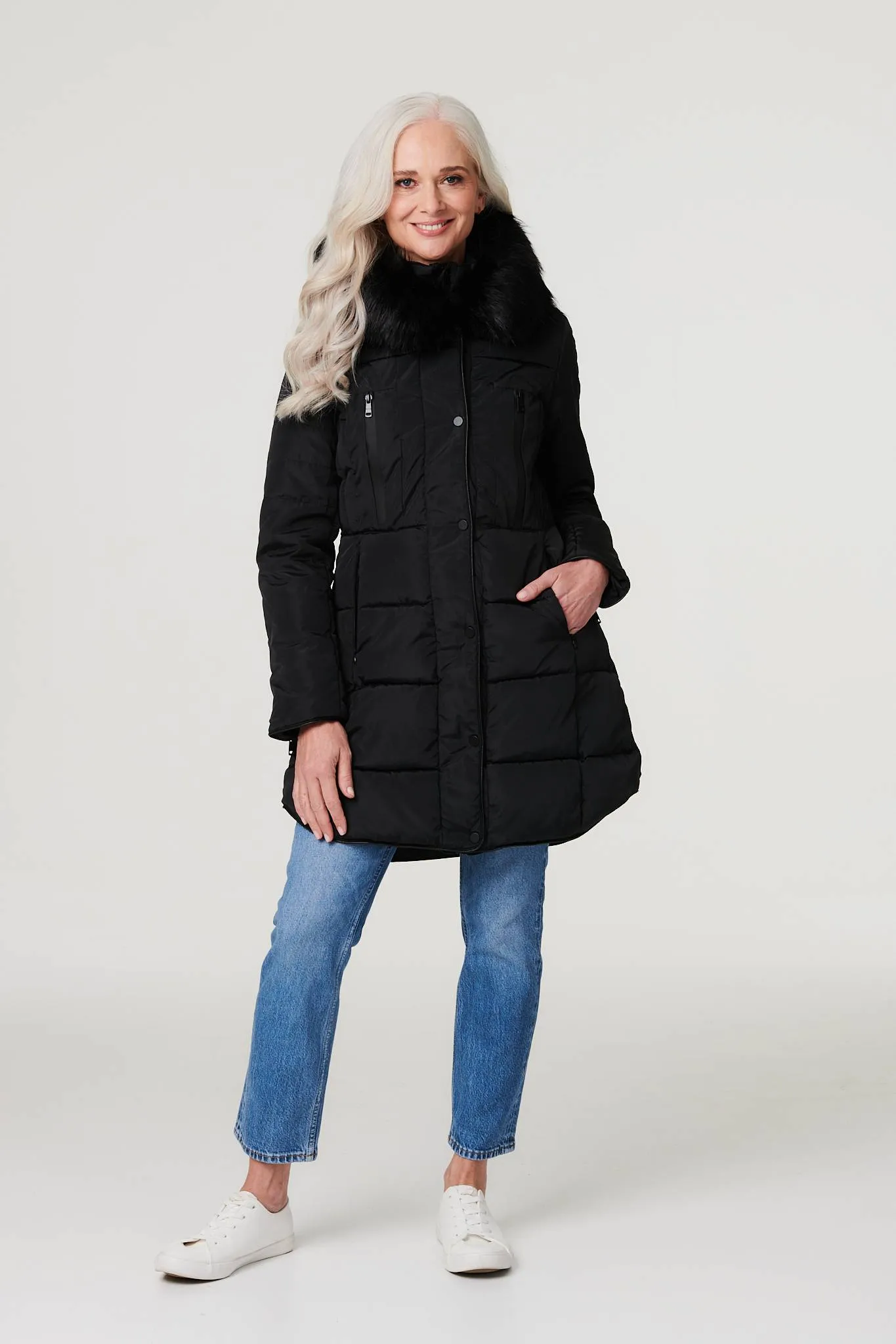 Longline Padded Coat with Hood