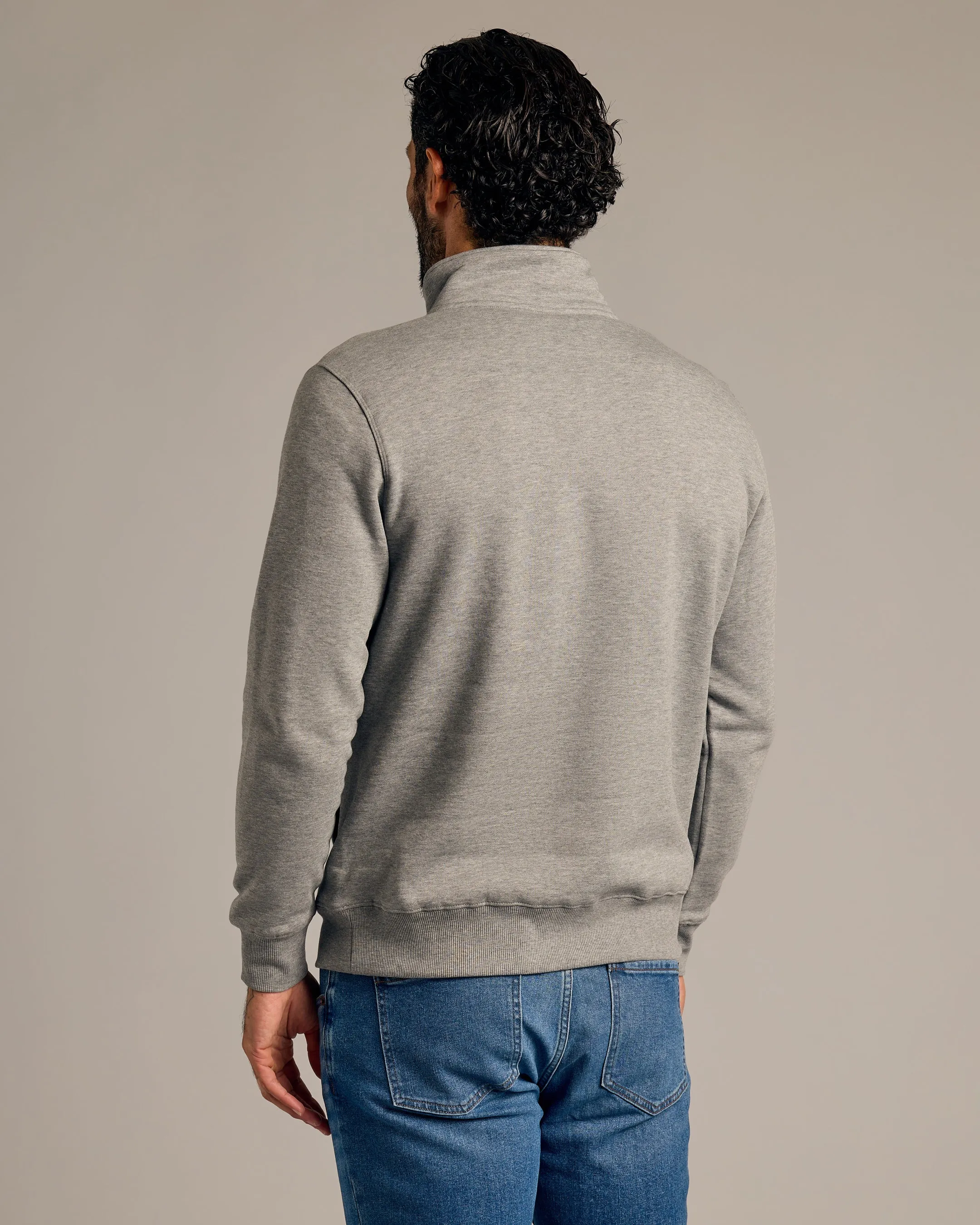 Medium Heather Gray Half Zip Fleece Sweatshirt