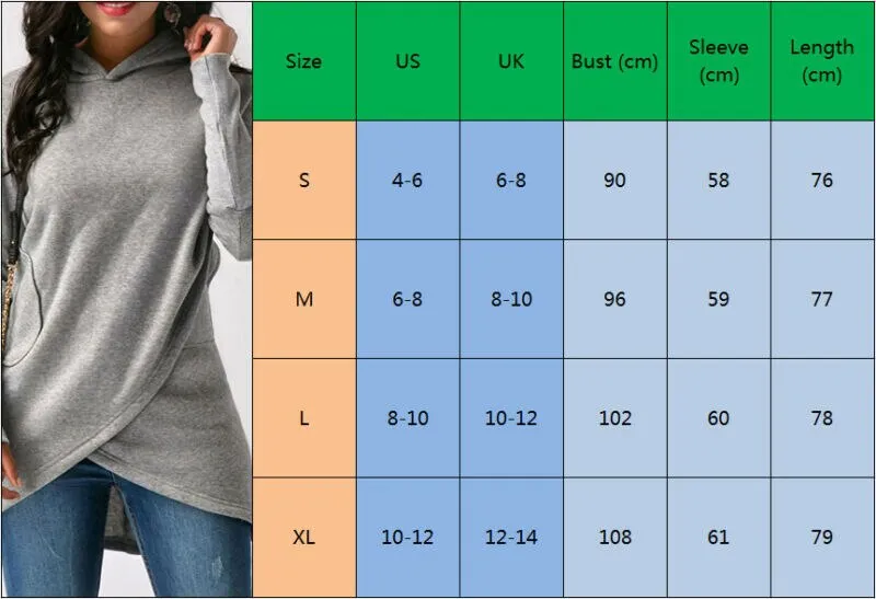 Meihuida Autumn Winter Women Casual Long Sleeve Loose Long Hoodie Pullover Sweatshirt Tops Dairy Sports Wear