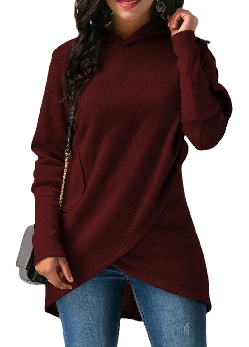 Meihuida Autumn Winter Women Casual Long Sleeve Loose Long Hoodie Pullover Sweatshirt Tops Dairy Sports Wear