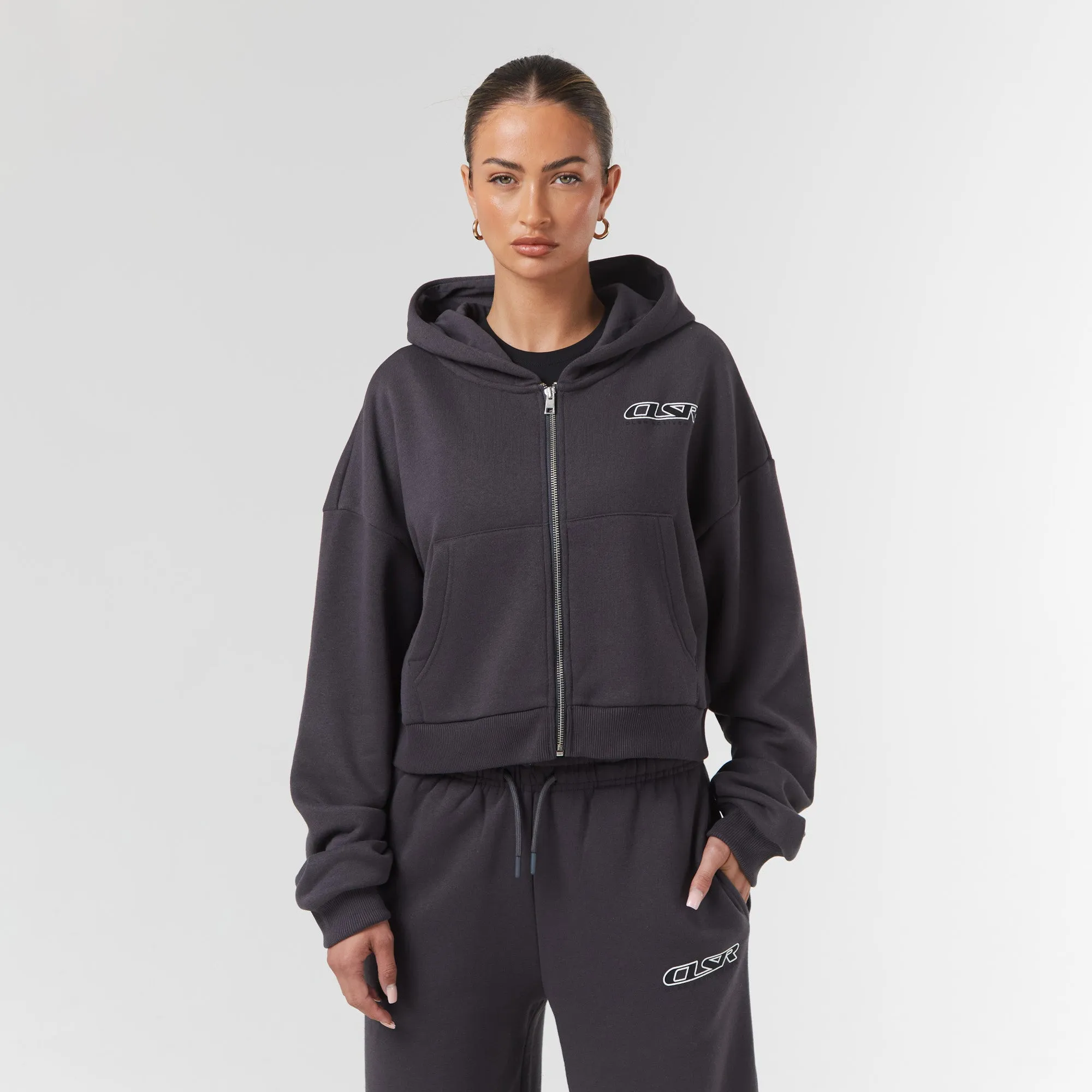 Motion Cropped Tracksuit | Charcoal